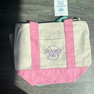 Trader Joe’s Pastel Pink Canvas Mini Tote Bag